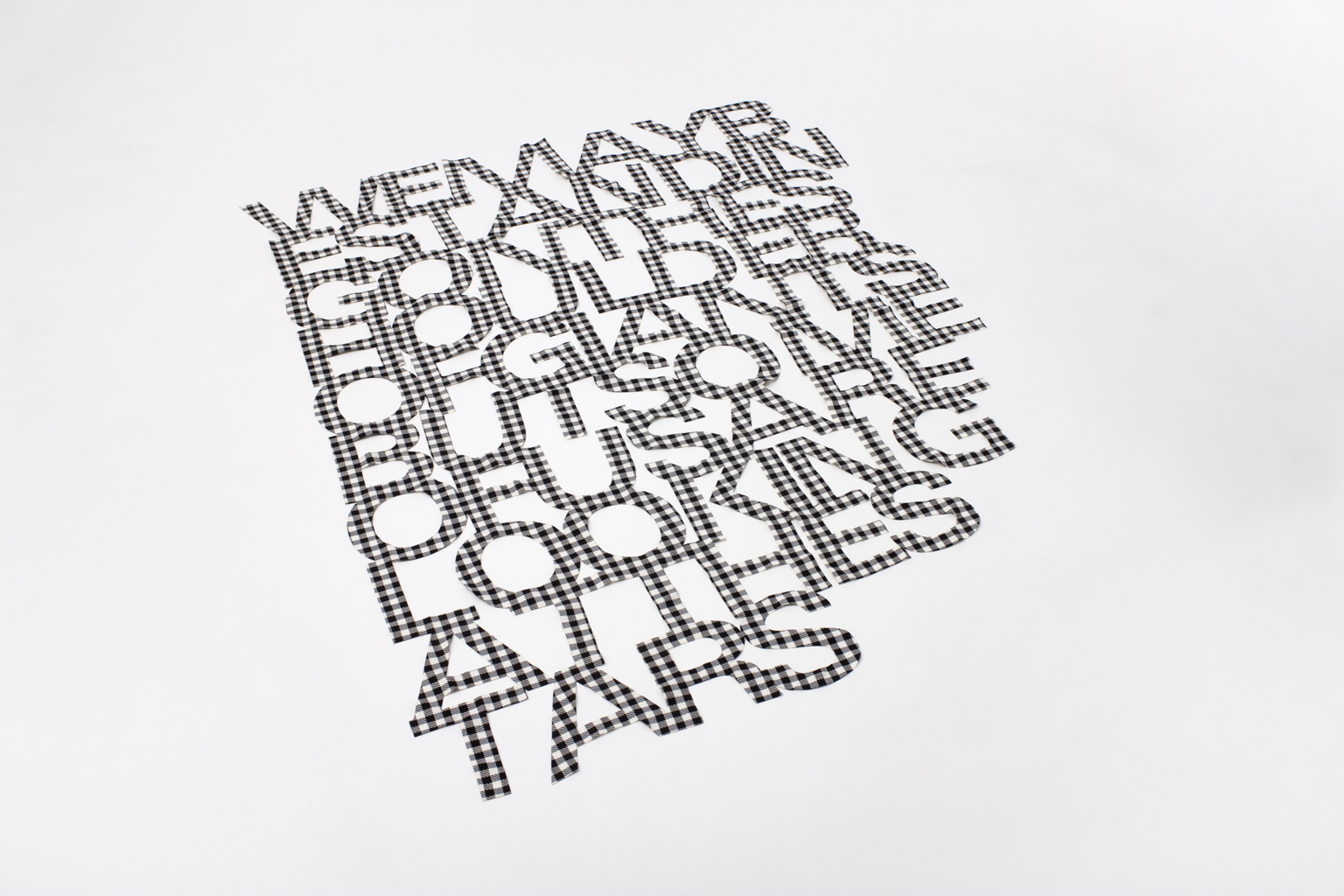 , 2007, Laser-cut fabric (black and white gingham), 140 x 112 cm, Edition of 3 