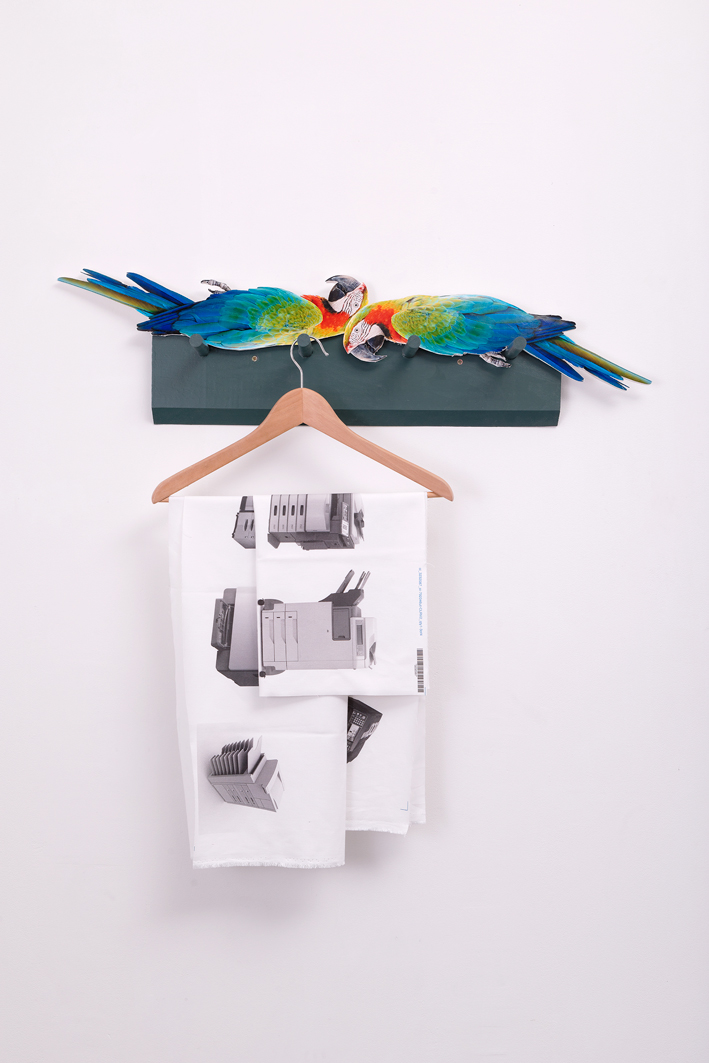 , 2014, Wood rail, photography, hanger and inkjet print on canvas, 90 x 90 x 12.5 cm, , unique artwork, photo: Aurlien Mole