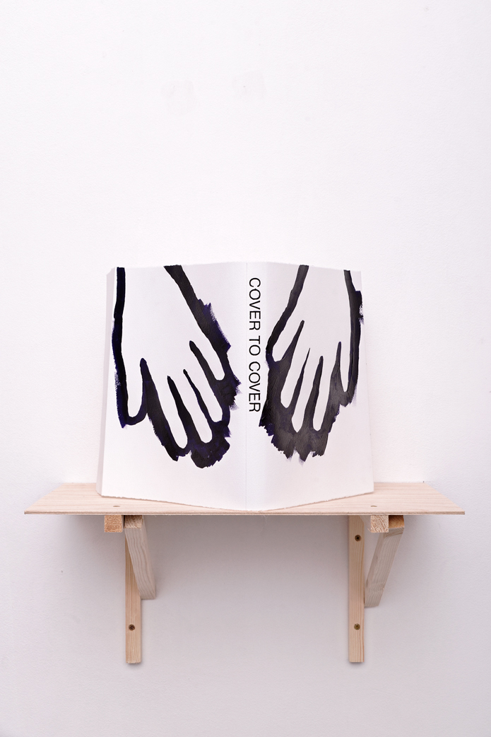 , 2014, Gouache on paper + wood shelf, 23 x 53 cm (drawing) 20 x 40.5 x 25 cm (shelf), , unique artwork, photo: Aurlien Mole